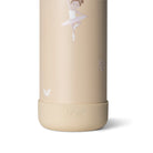 Citron beżowa butelka Ballerina 500 ml dziecięca, termiczna, stal nierdzewna, szczelna, z elastyczną słomką, wzór: baleriny
