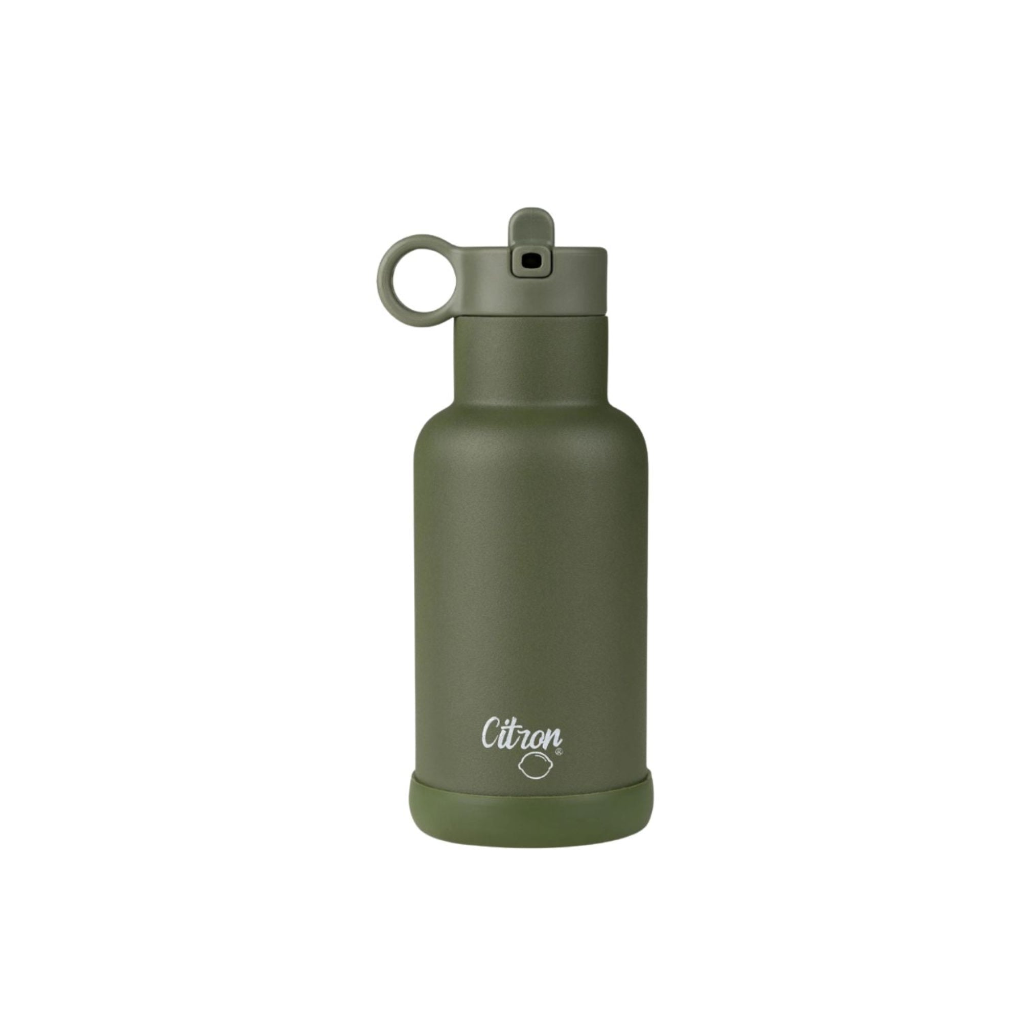 Citron butelka termiczna Green 350 ml dziecięca, stal nierdzewna, zielona, szczelna, z elastyczną słomką