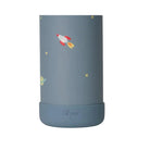 Citron butelka Spaceship Dusty Blue 500 ml dziecięca, termiczna, niebieska, stal nierdzewna, szczelna, z elastyczną słomką, wzór: kosmos