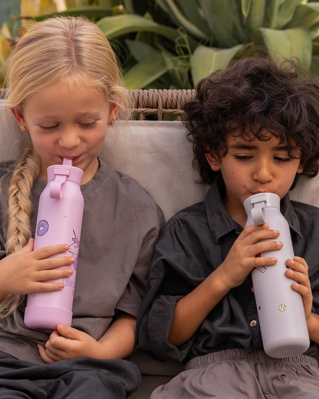 Citron butelka Stormy Unicorn 500 ml dziecięca, termiczna, stal nierdzewna, szczelna, z elastyczną słomką