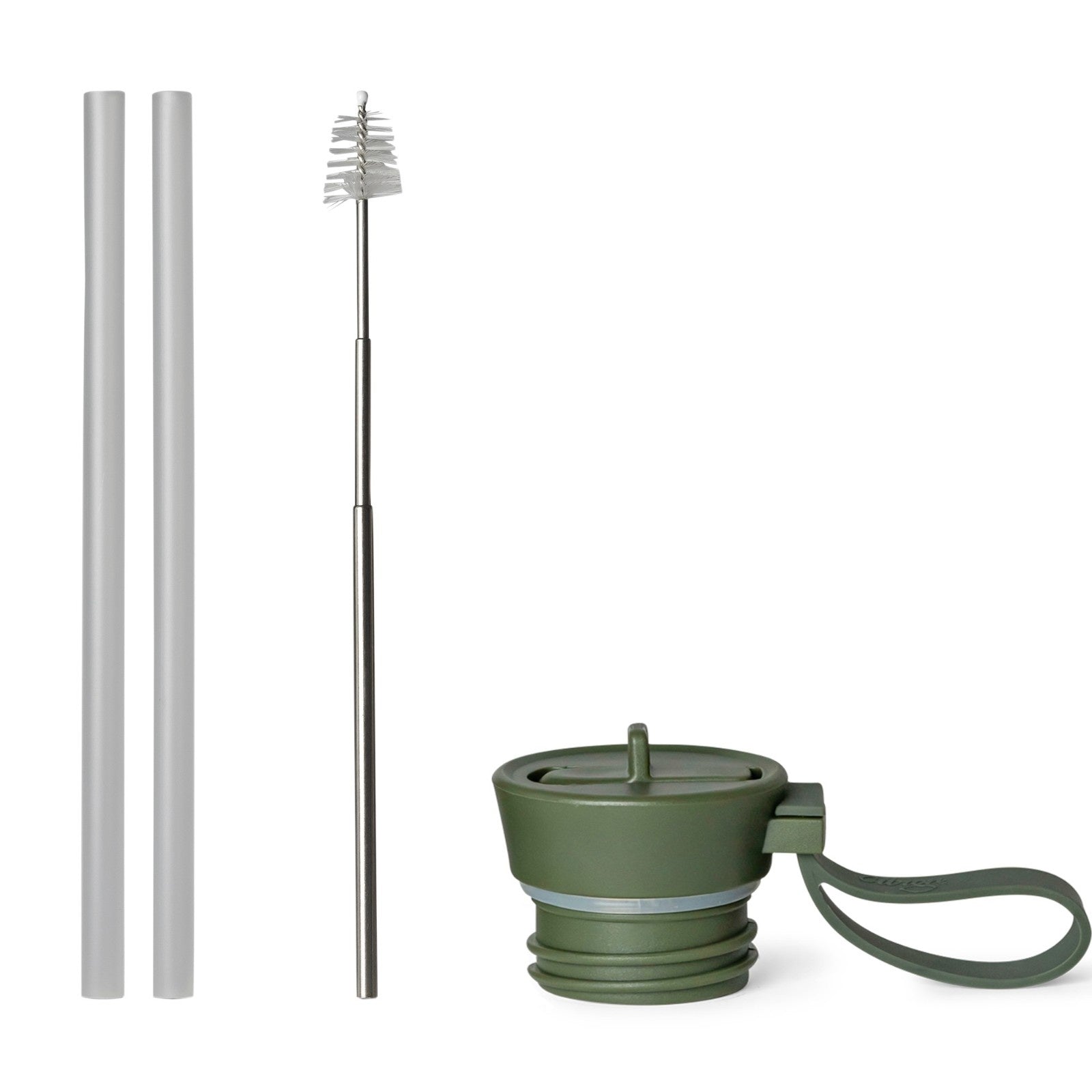 Citron zielona butelka Tiger 350 ml dziecięca, termiczna, stal nierdzewna, szczelna, z elastyczną słomką