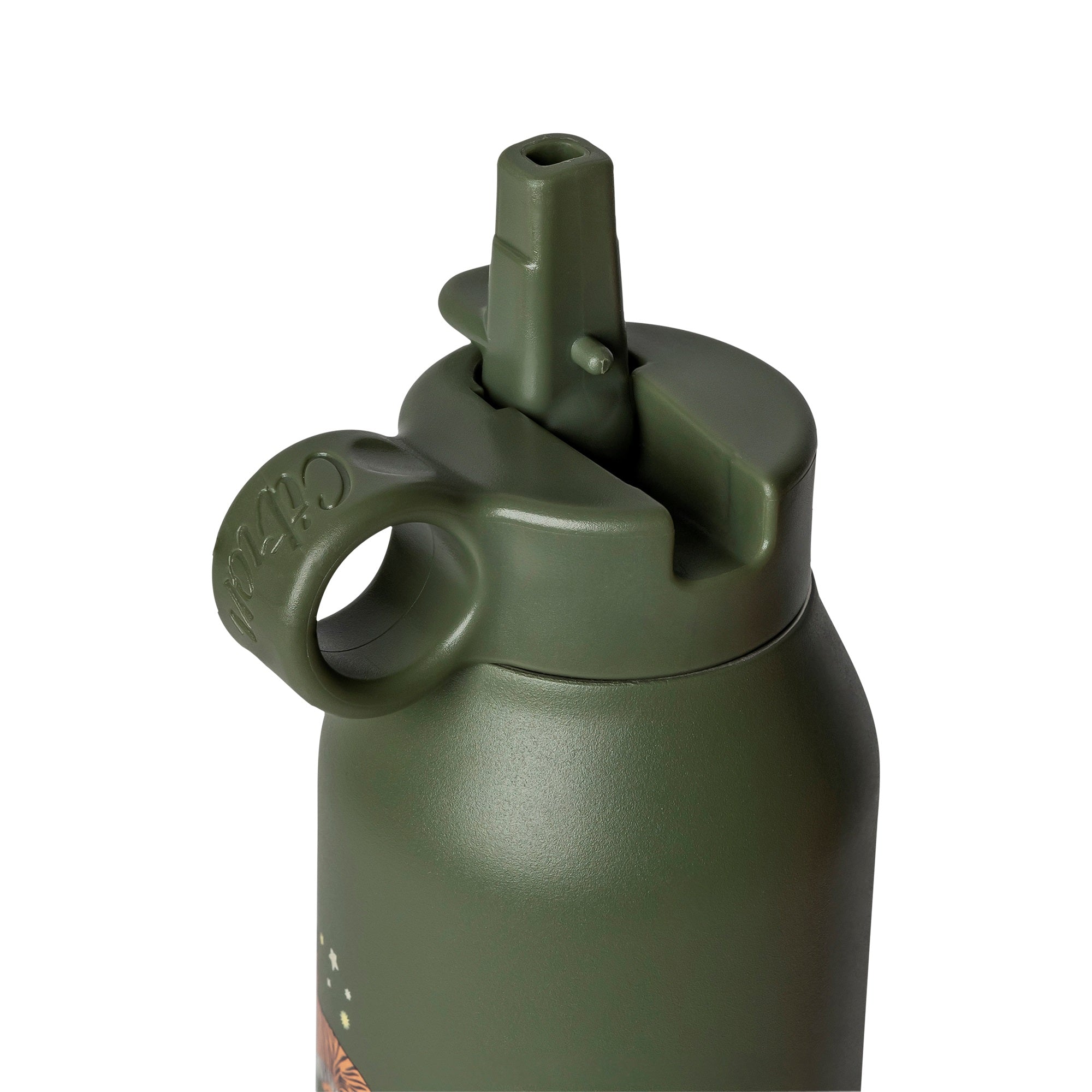 Citron butelka Tiger 500 ml dziecięca, termiczna, zielona, stal nierdzewna, szczelna, z elastyczną słomką