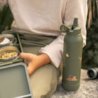 Citron butelka Tiger 500 ml dziecięca, termiczna, zielona, stal nierdzewna, szczelna, z elastyczną słomką