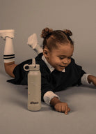 Citron beżowa butelka Vehicles 500 ml dziecięca, termiczna, stal nierdzewna, szczelna, z elastyczną słomką, wzór: pojazdy