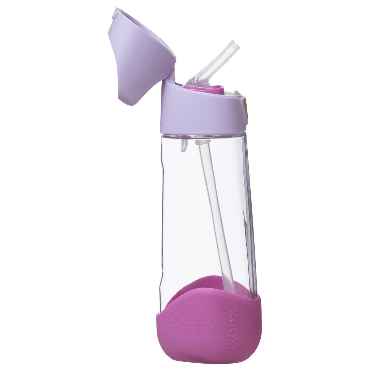 b.box Sugar Plum 600 ml – trójkątna butelka ze słomką dla dziewczynki