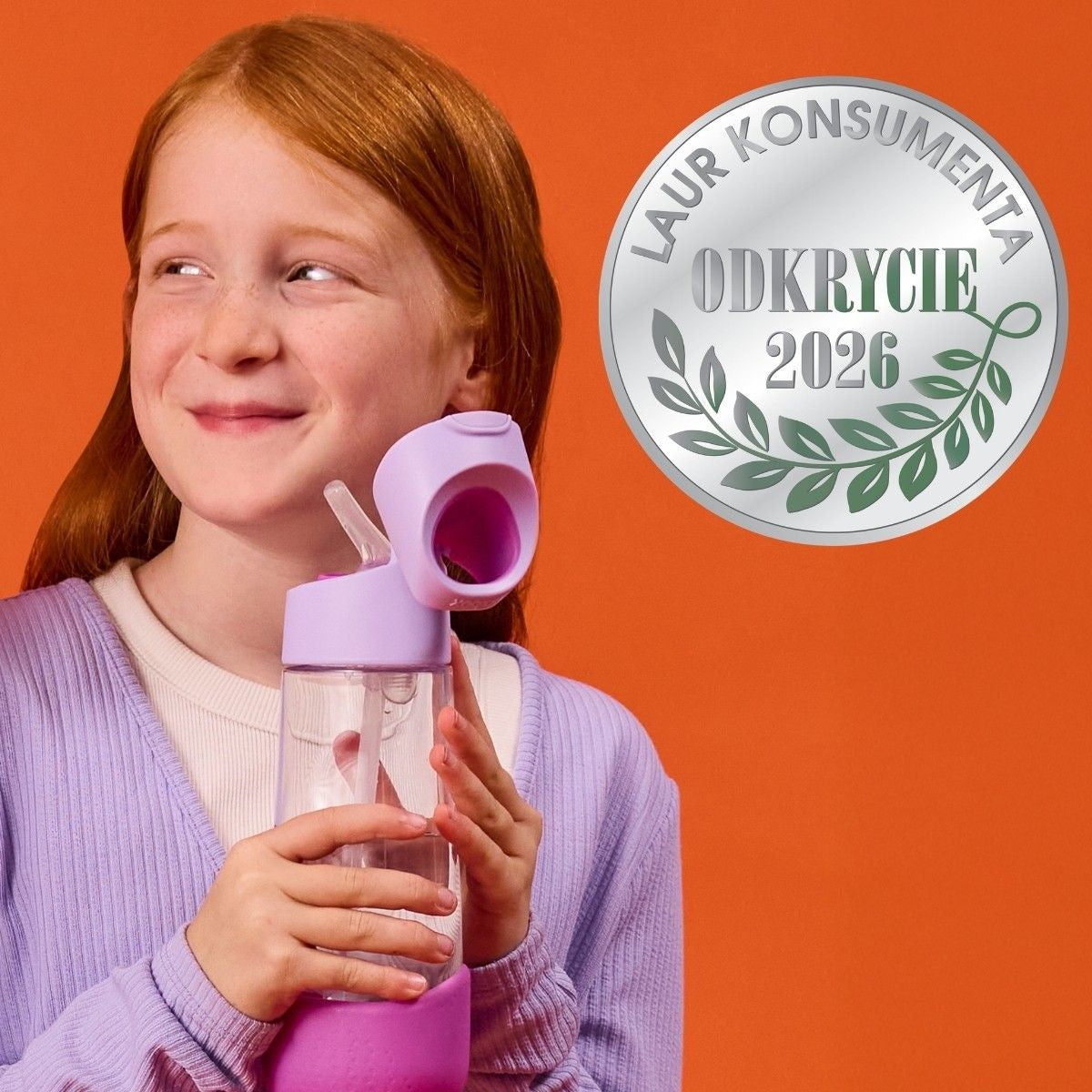 Duży różowy bidon b.box 600 ml Sugar Plum ze zintegrowanym uchwytem