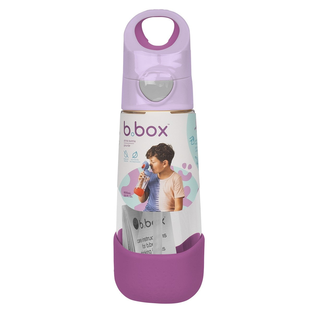 Pastelowa butelka ze słomką b.box Sugar Plum 600 ml dla starszej dziewczynki