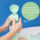 Butelka tritanowa ze słomką B.Box Spearmint – szczelna, z silikonową słomką i zamknięciem na przycisk, kolor: miętowy