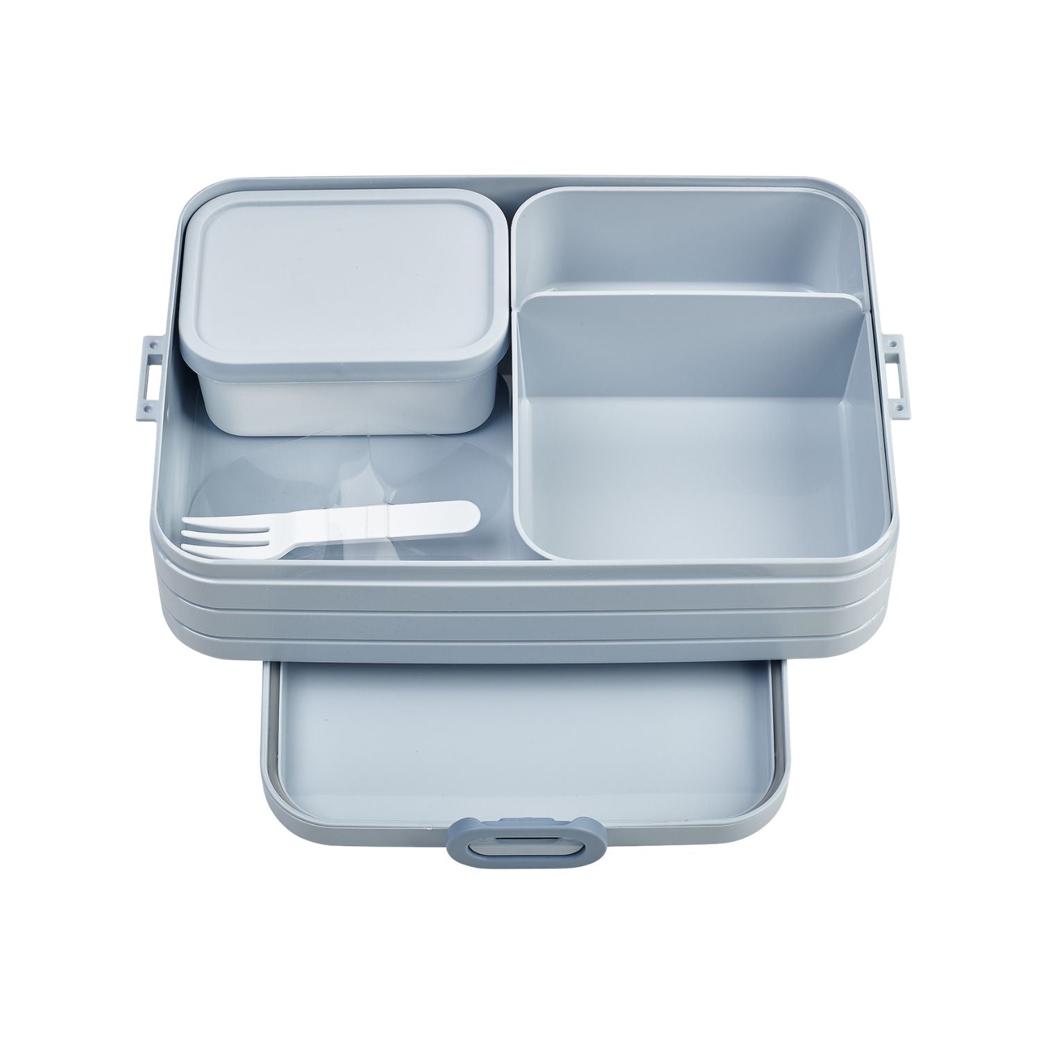 Lunch box Take A Break Mepal - niebieski, duża pojemność, z widelcem i wyjmowanymi pojemnikami, wyprodukowano w Europie