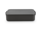 Lunchbox Brabantia Make & Take 2 L z przegródkami i dodatkowymi pojemnikami, szczelny, nadaje się do mikrofalówki, zamrażarki i zmywarki, ekologiczny, kolor: czarny