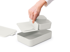 Lunchbox Brabantia Make & Take 2 L z przegródkami i dodatkowymi pojemnikami, szczelny, nadaje się do mikrofalówki, zamrażarki i zmywarki, ekologiczny, kolor: szary