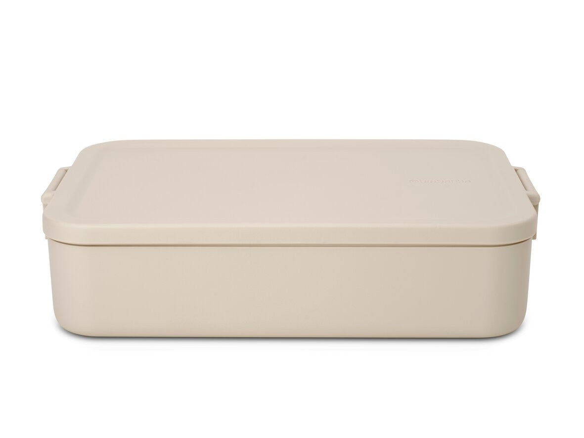 Lunchbox Brabantia Make & Take Soft Beige 2 L z przegródkami i dodatkowymi pojemnikami, szczelny, nadaje się do mikrofalówki, zamrażarki i zmywarki, ekologiczny, kolor: beżowy