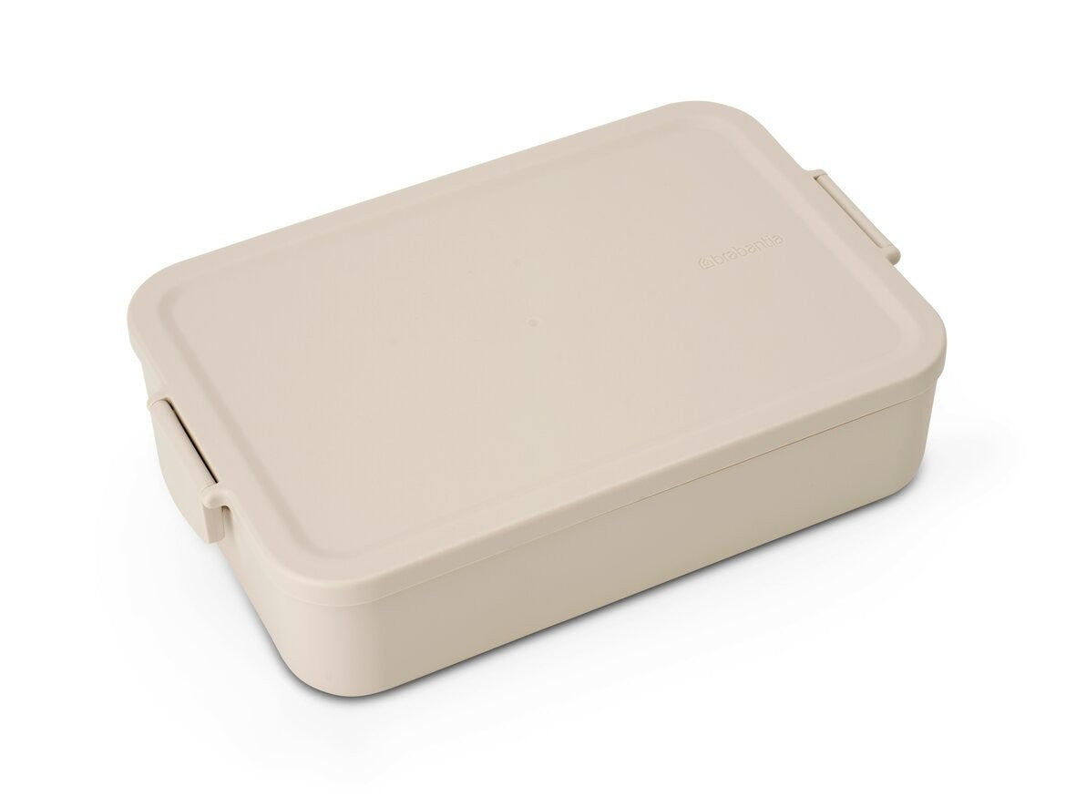 Lunchbox Brabantia Make & Take Soft Beige 2 L z przegródkami i dodatkowymi pojemnikami, szczelny, nadaje się do mikrofalówki, zamrażarki i zmywarki, ekologiczny, kolor: beżowy