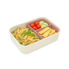 Duży lunchbox z wyjmowanymi przegródkami Melii Ivory & Blush - 3 przegródki, 100% szczelności, łatwy do otwierania i bezpieczny dla zdrowia, silikon spożywczy, idealny do szkoły i pracy, kolor: biały / różowy