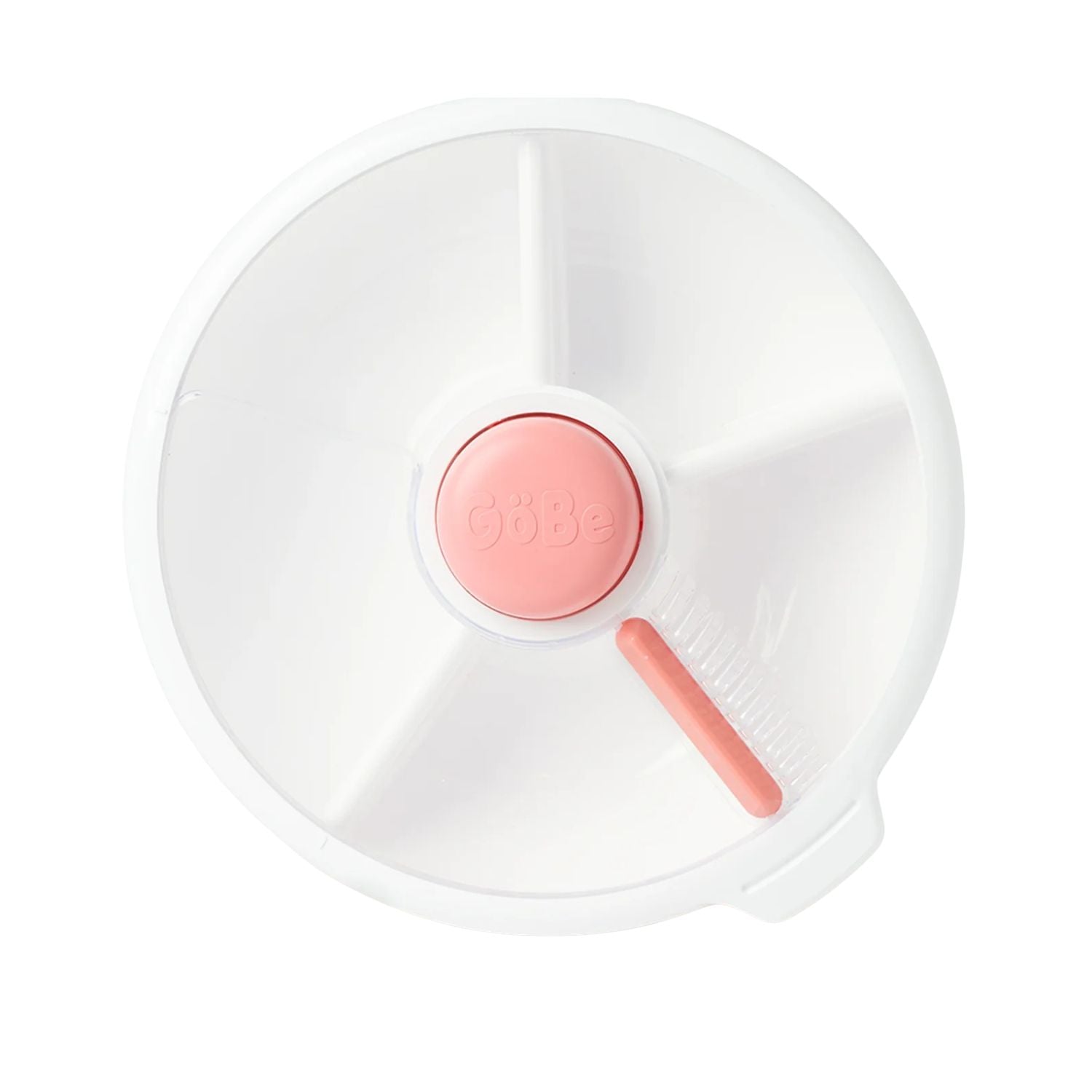 GoBe Large Snack Spinner – pojemnik na przekąski, interaktywny, szczelny i łatwy w obsłudze, kolor: coral pink