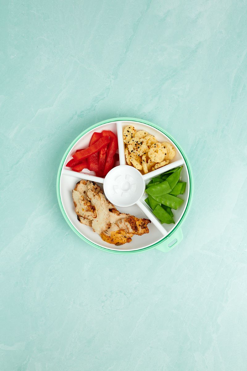 GoBe Large Snack Spinner – pojemnik na przekąski, interaktywny, szczelny i łatwy w obsłudze, kolor: mint green