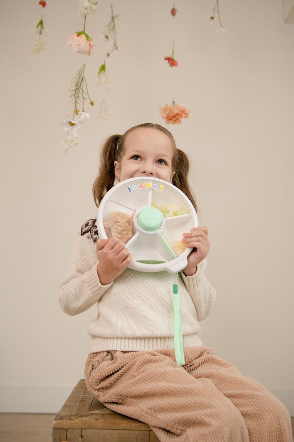 GoBe Large Snack Spinner – pojemnik na przekąski, interaktywny, szczelny i łatwy w obsłudze, kolor: mint green