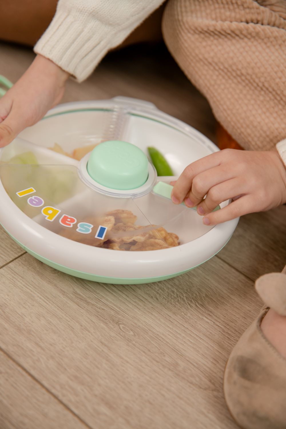 GoBe Large Snack Spinner – pojemnik na przekąski, interaktywny, szczelny i łatwy w obsłudze, kolor: mint green