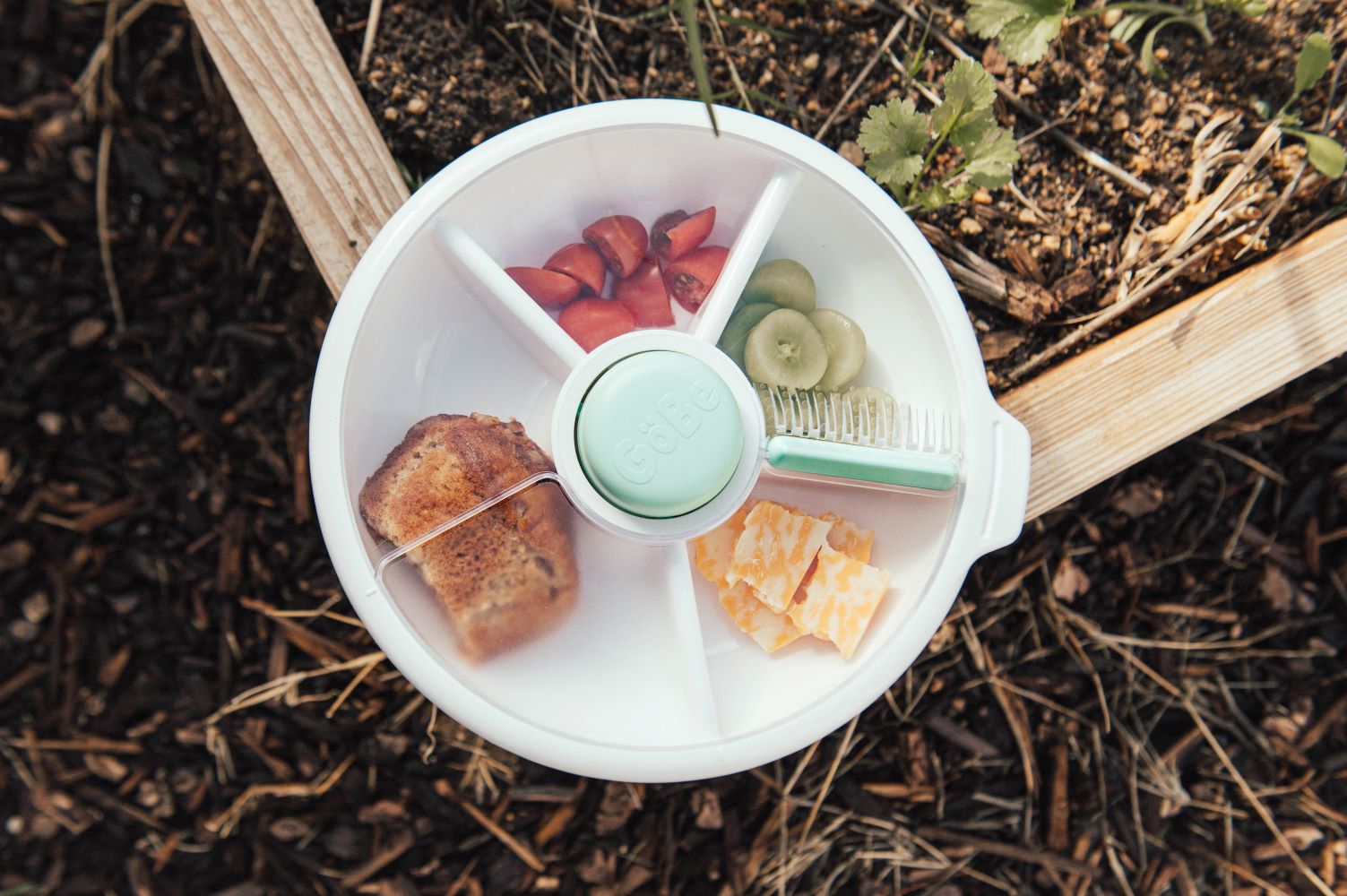 GoBe Large Snack Spinner – pojemnik na przekąski, interaktywny, szczelny i łatwy w obsłudze, kolor: mint green