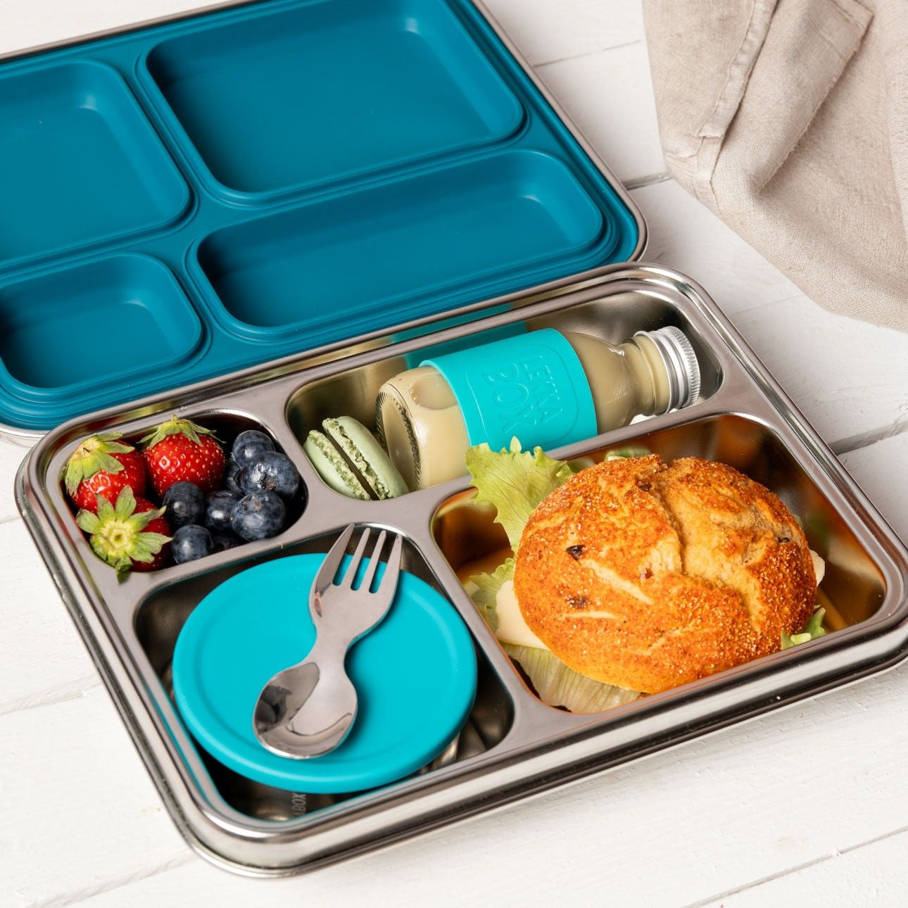 Lekkabox Maxi Blue – szczelne duże pudełko śniadaniowe wolne od plastiku