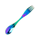 LEKKABOX SPORK RAINBOW – duży łyżkowidelec do jogurtu, dipów i musów, trwała stal, bez BPA, kolorowy i łatwy do zabrania w podróż