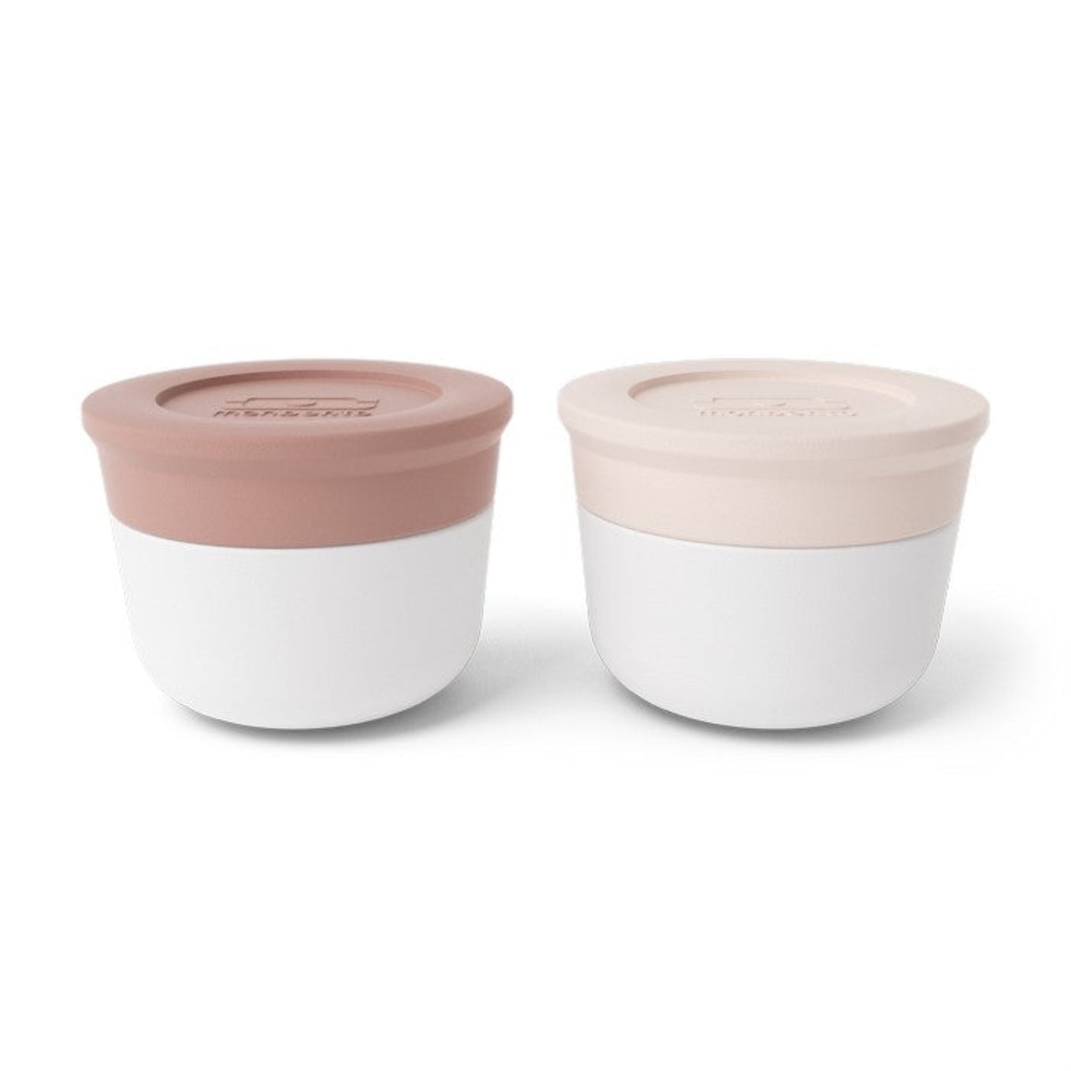 Monbento Temple S Moka / Pink – zestaw 2 pojemników po 10 ml. Idealne na sosy i dipy, szczelne, kompaktowe, bez BPA, do mikrofalówki i zmywarki