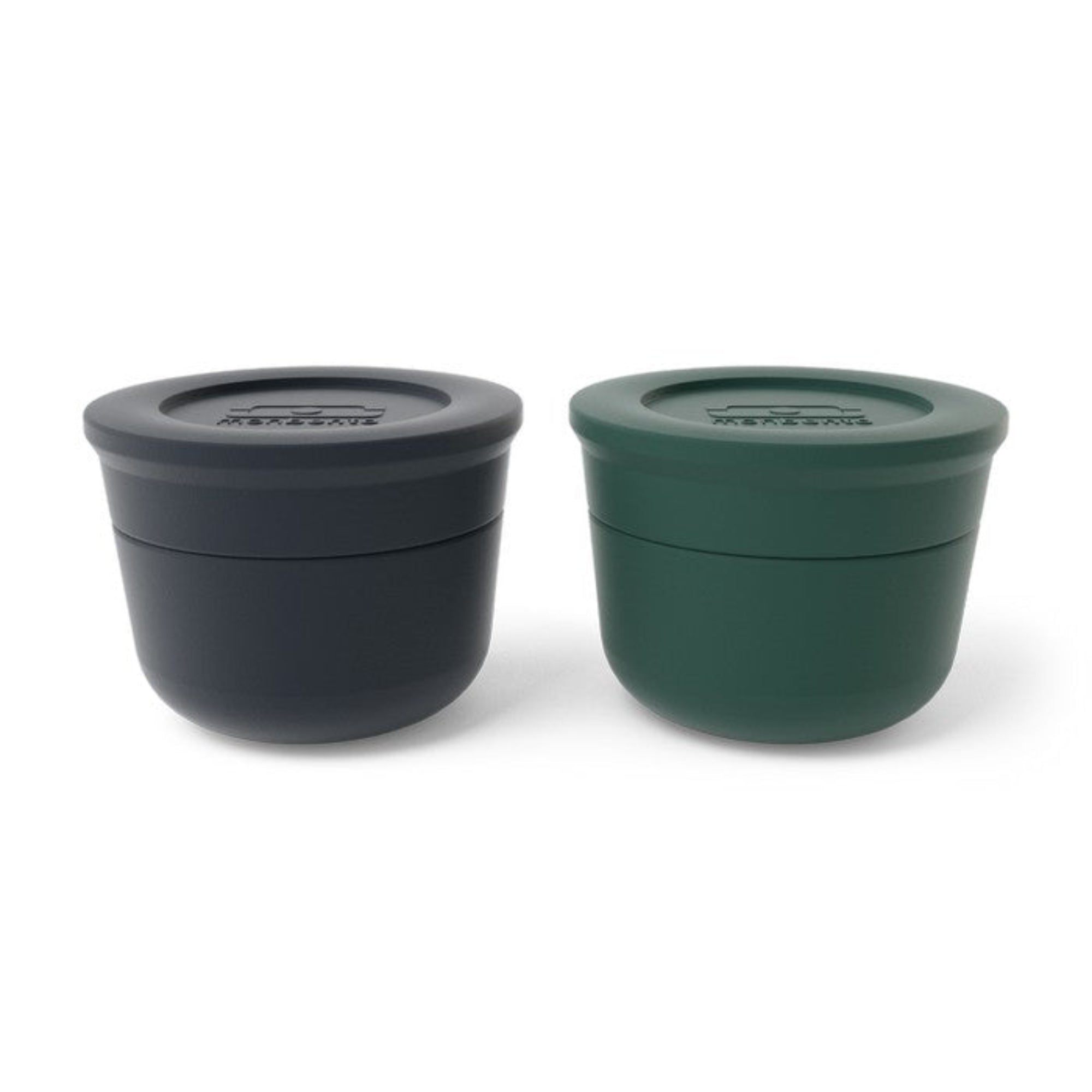 Monbento Temple S Onyx/ Green – zestaw 2 pojemników po 10 ml. Idealne na sosy i dipy, szczelne, kompaktowe, bez BPA, do mikrofalówki i zmywarki