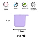 OmieDip – 2 silikonowe pojemniczki, bez BPA, 100% szczelne, pasują do OmieBox, kolor: fioletowo-różowy