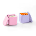 OmieDip – 2 silikonowe pojemniczki, bez BPA, 100% szczelne, pasują do OmieBox, kolor: fioletowo-różowy