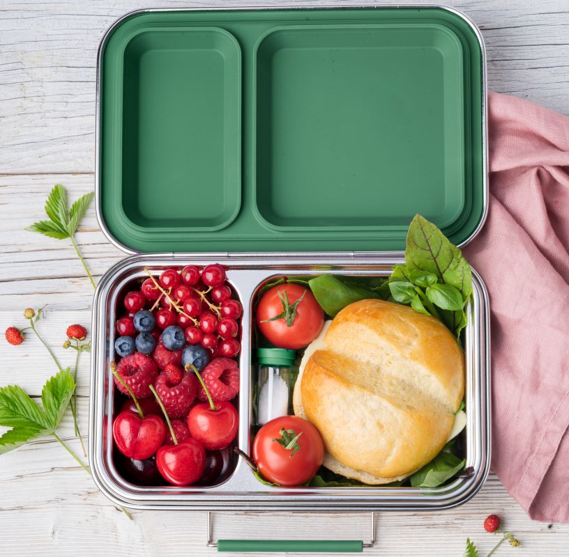 Mini pojemniczki LEKKABOX® Salty – szklane, szczelne, z zielonymi pokrywkami, idealne na przyprawy do lunchboxa, pracy i podróży