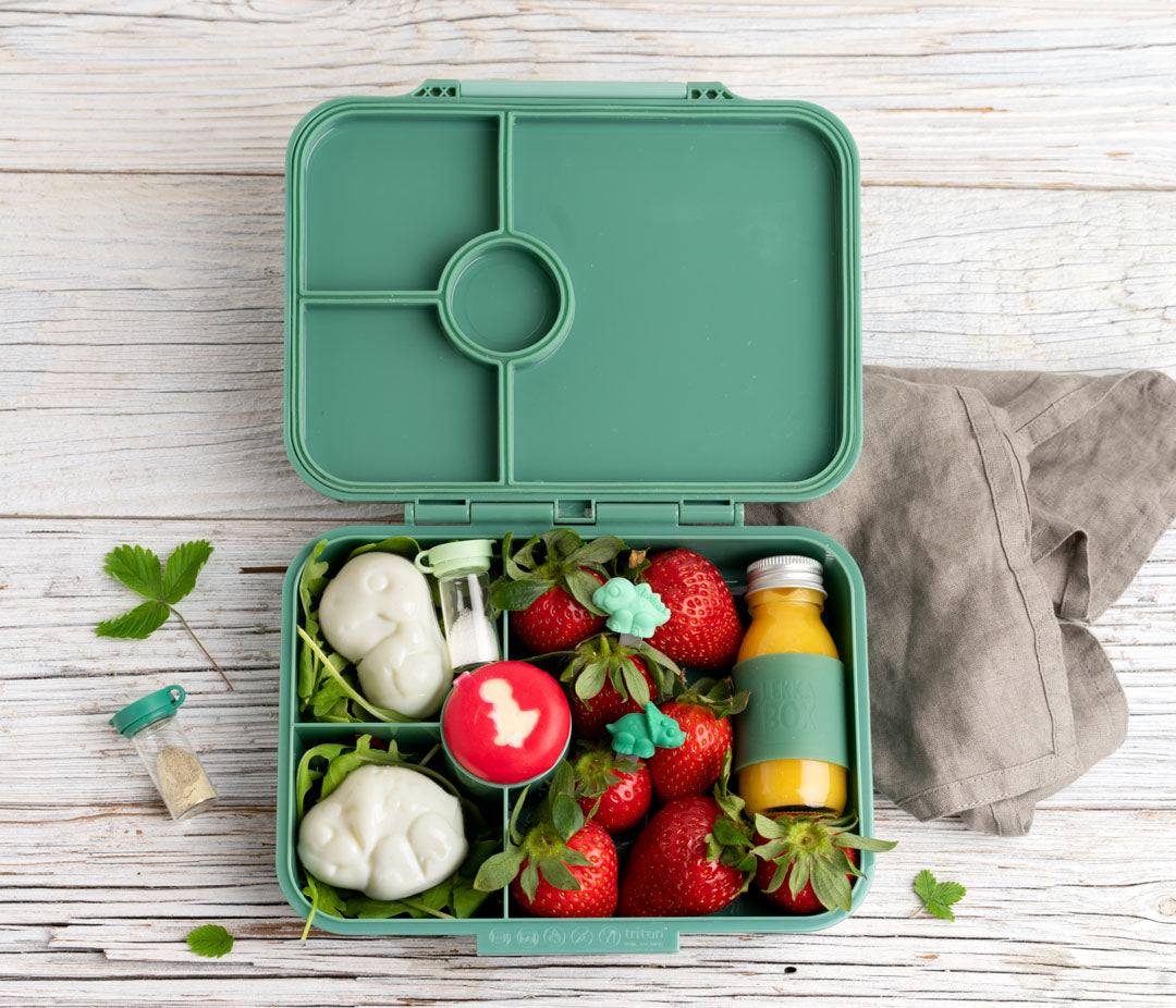 Foremki Lekkabox do jajek – zestaw 2 form w kształcie dinozaurów, łatwe w użyciu, bez BPA, idealne do lunchboxów i kreatywnych śniadań