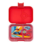 YUMBOX PANINO lunchbox, 4 przegródki, Roar Red/Race cars tray Yumbox Lunch Boxes & Totes | TwójLunchBox