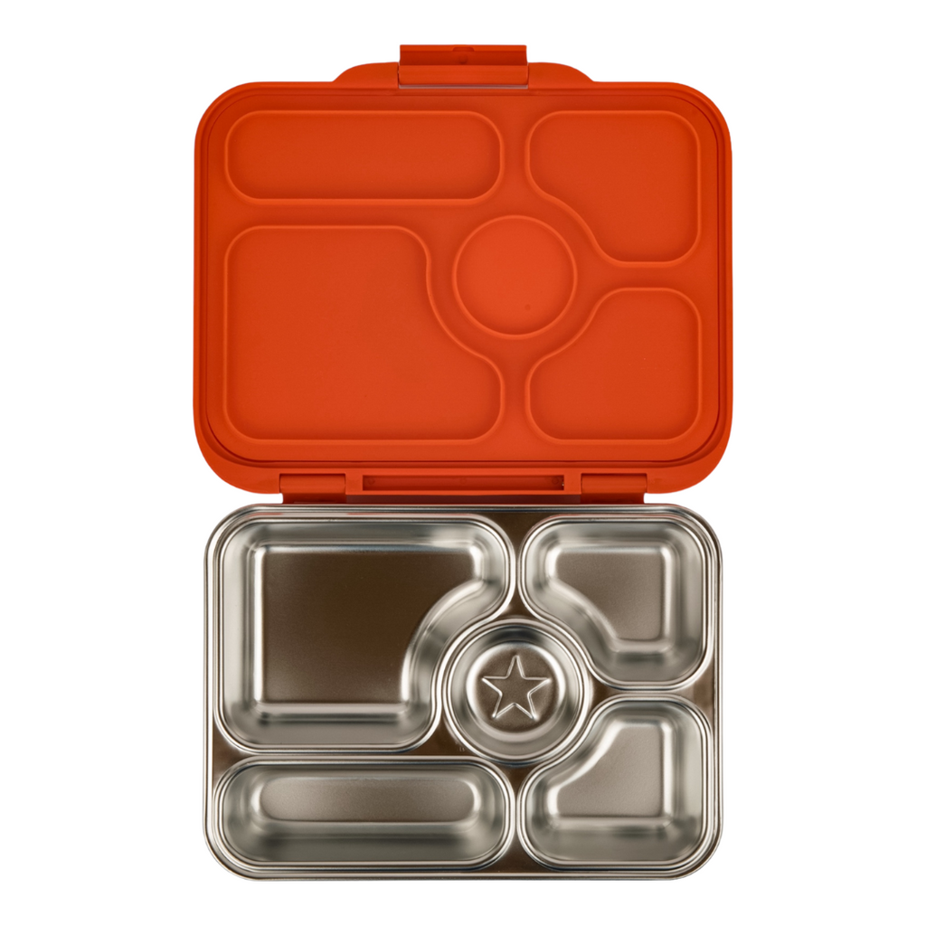 YUMBOX PRESTO stalowy lunchbox, 5 przegródek, Tango Orange Yumbox Lunch Boxes & Totes | TwójLunchBox