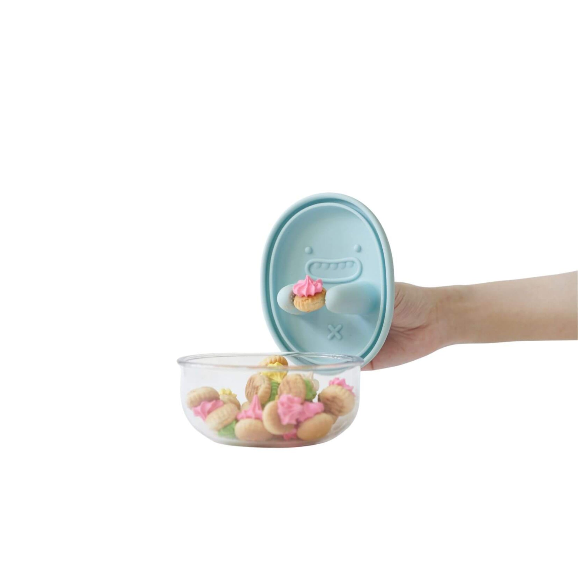 Monchi Finger Snack Bowl innowacyjny pojemnik na przekąski Powder Blue