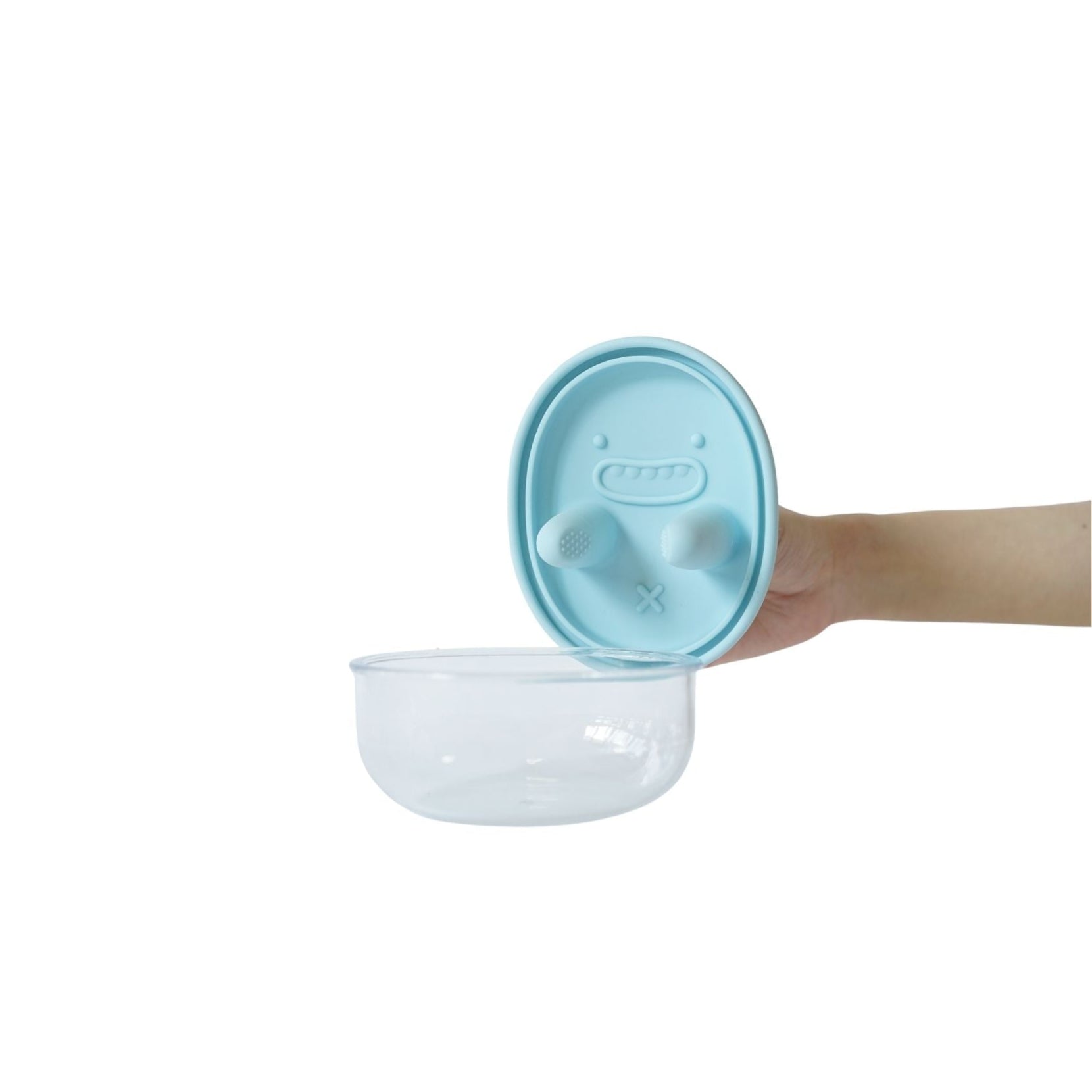 Monchi Finger Snack Bowl Powder Blue – czyste ręce podczas jedzenia chipsów i chrupek
