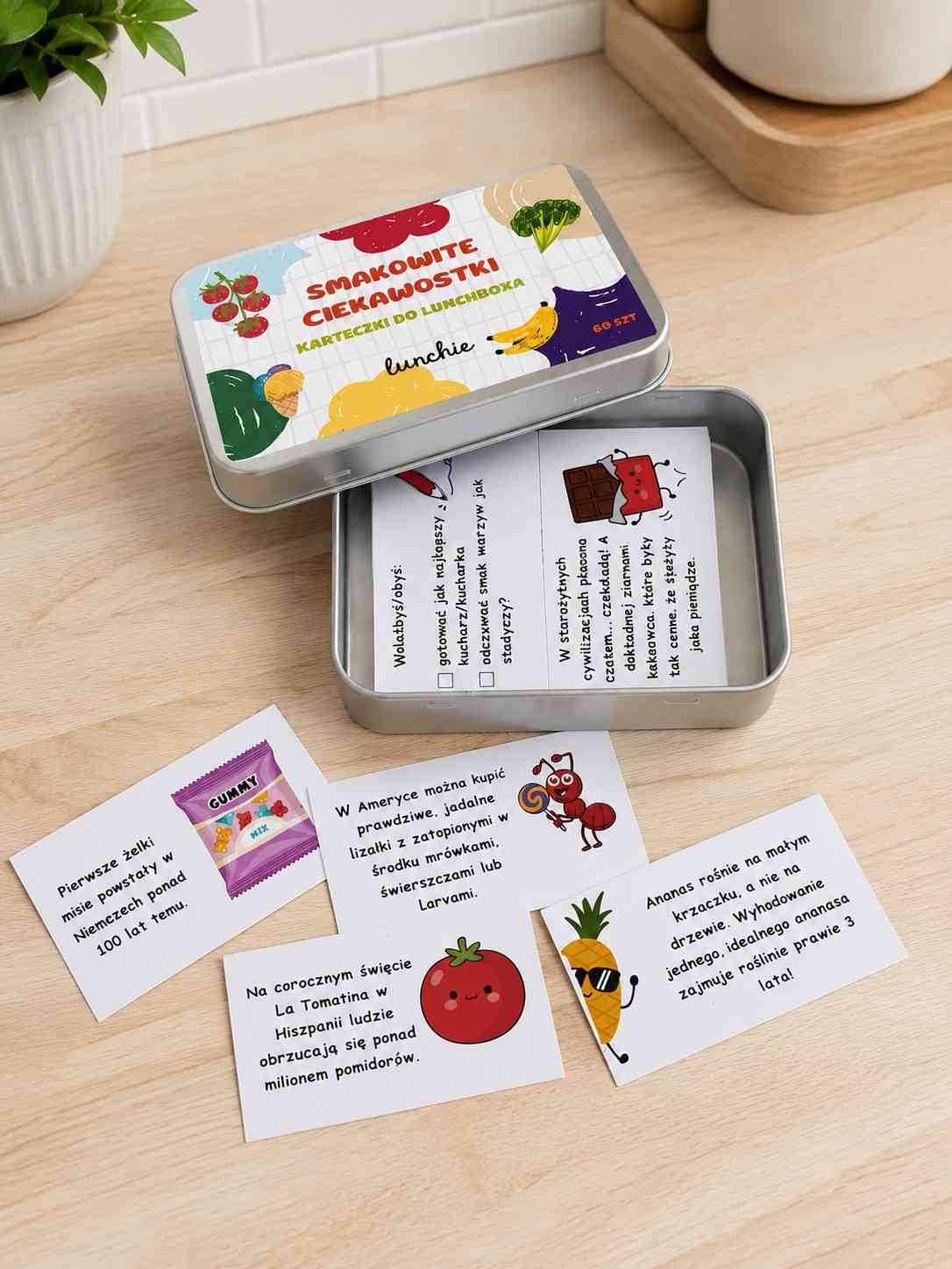 Lunchie Smakowite Ciekawostki – karteczki z wiedzą o jedzeniu do sniadaniowki