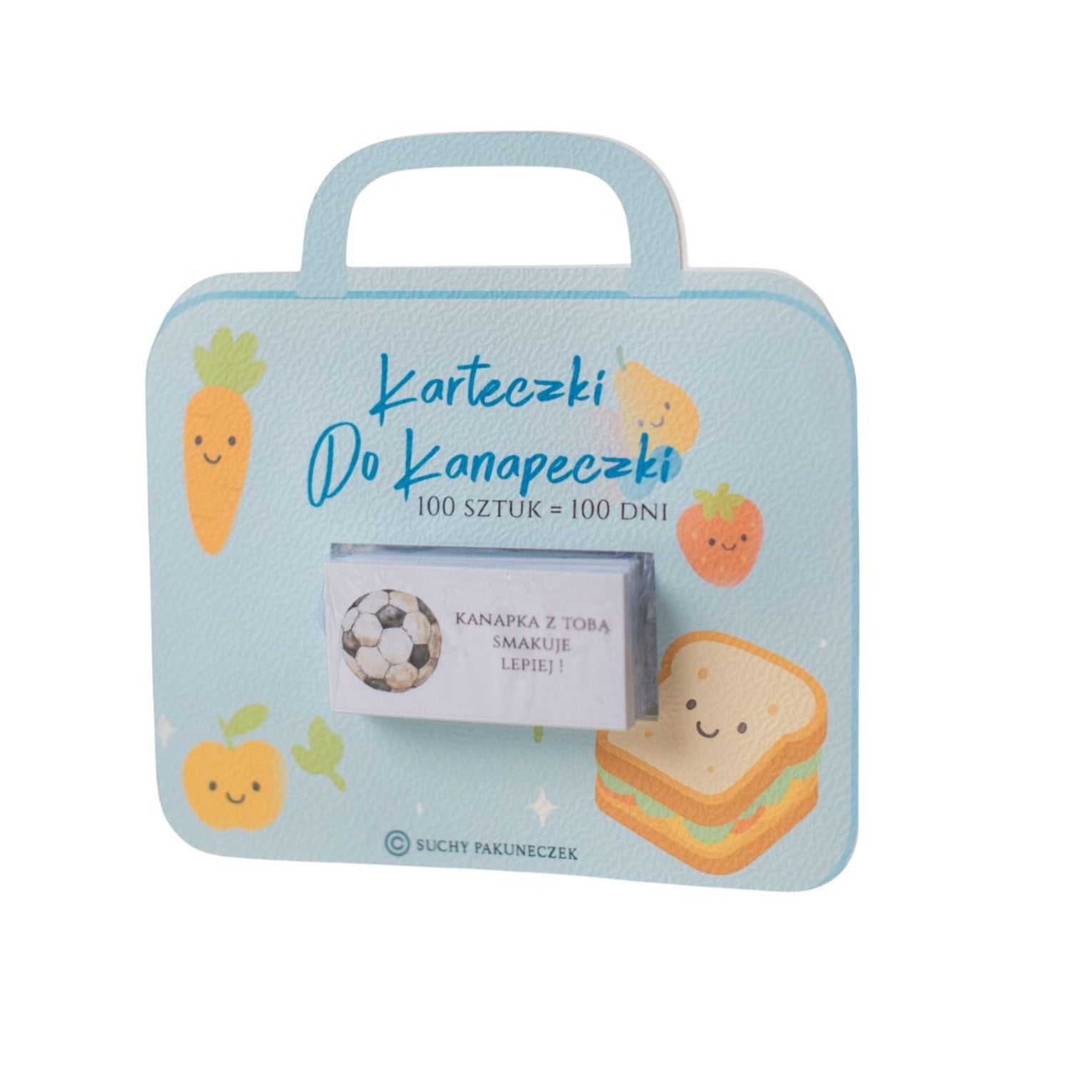 Karteczki do śniadaniówki dla chłopca Suchy Pakuneczek – zestaw 100 sztuk. Papier 200 g, pastelowe kolory, ręczne wykonanie, wymiary dopasowane do lunchboxa, motywacyjne i edukacyjne wiadomości codzienne, odporne na zgniecenia