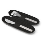 Monbento Slim Nest Black – stalowy zestaw sztućców w etui na suwak, lekki, kompaktowy, trwały i idealny w podróży, kolor: czarny