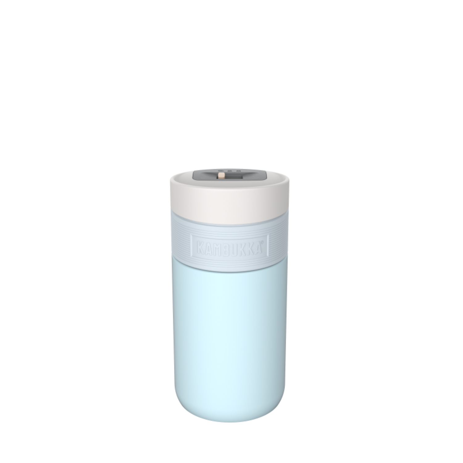 Kambukka Etna Breezy Blue 300 ml – stalowy kubek termiczny, nakrętka 3w1, szczelny i stylowy, utrzymuje ciepło do 5h, kolor: niebieski