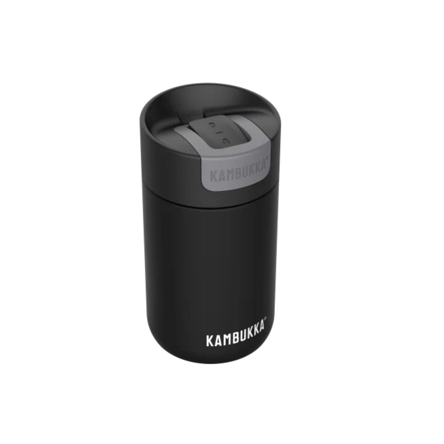 Kambukka Olympus 300 ml Jet Black – kompaktowy czarny kubek termiczny, szczelny, One-Click, Snapclean®, utrzymuje ciepło 6h i zimno 11h.