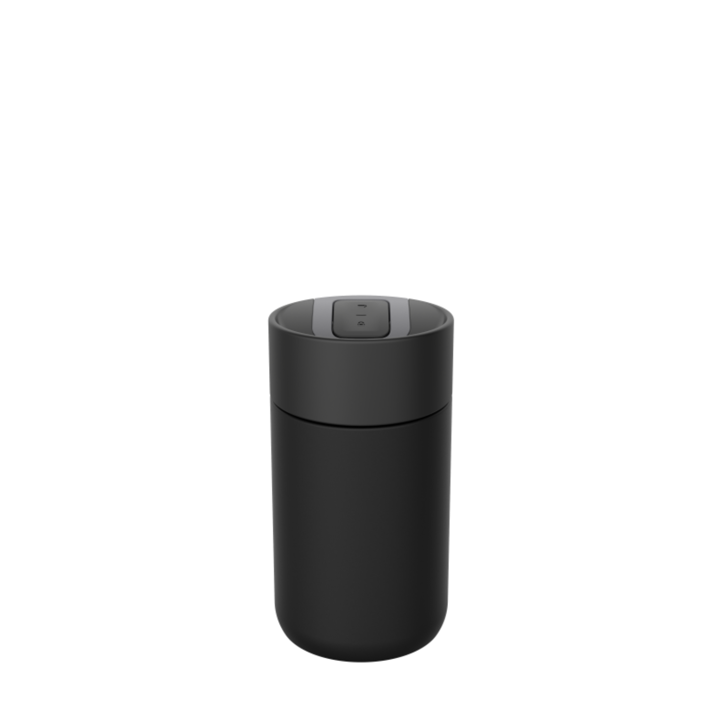 Kambukka Olympus 300 ml Jet Black – kompaktowy czarny kubek termiczny, szczelny, One-Click, Snapclean®, utrzymuje ciepło 6h i zimno 11h.