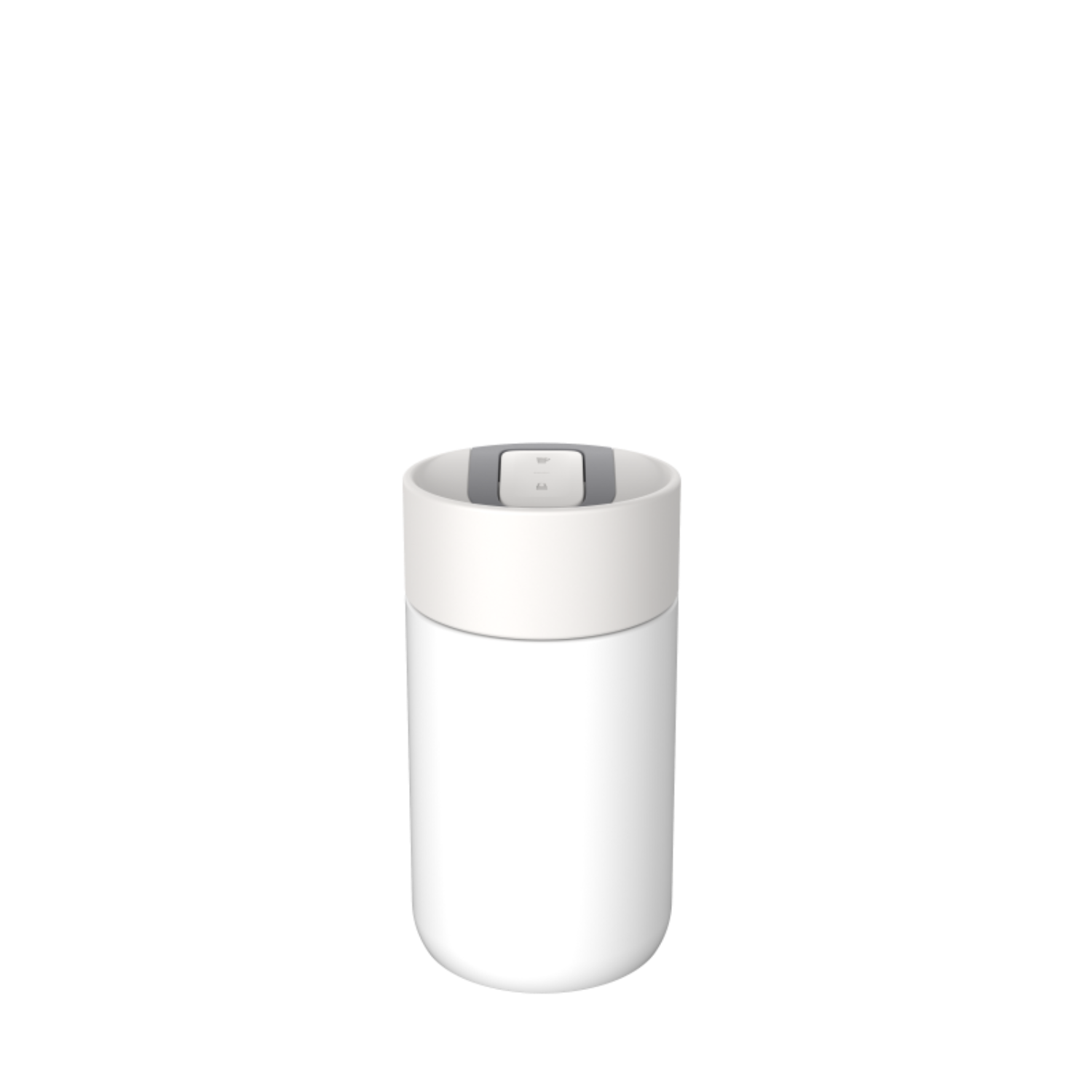Kambukka Olympus 300 ml Marshmallow White – kompaktowy biały kubek termiczny, szczelny, One-Click, Snapclean®, utrzymuje ciepło 6h i zimno 11h.