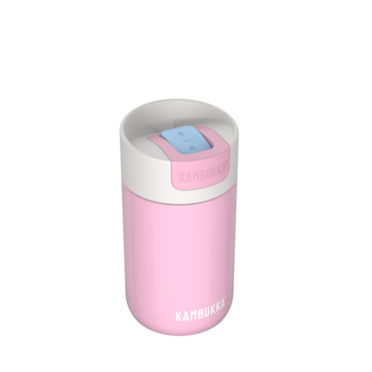 Kambukka Olympus 300 ml Pink Kiss – kompaktowy różowy kubek termiczny, szczelny, One-Click, Snapclean®, utrzymuje ciepło 6h i zimno 11h.