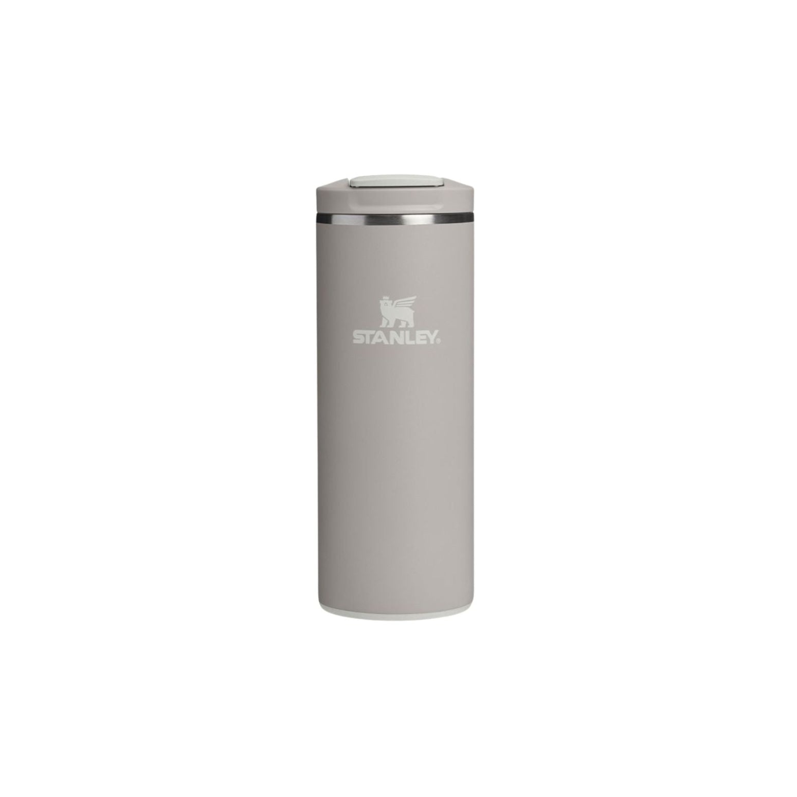 Szary kubek termiczny Stanley Aerolight Flip Top Ash 350 ml - stal nierdzewna, szczelny i bezpieczny, niezwykle lekki, obsługa jedną ręką, do ciepłych i zimnych napojów 