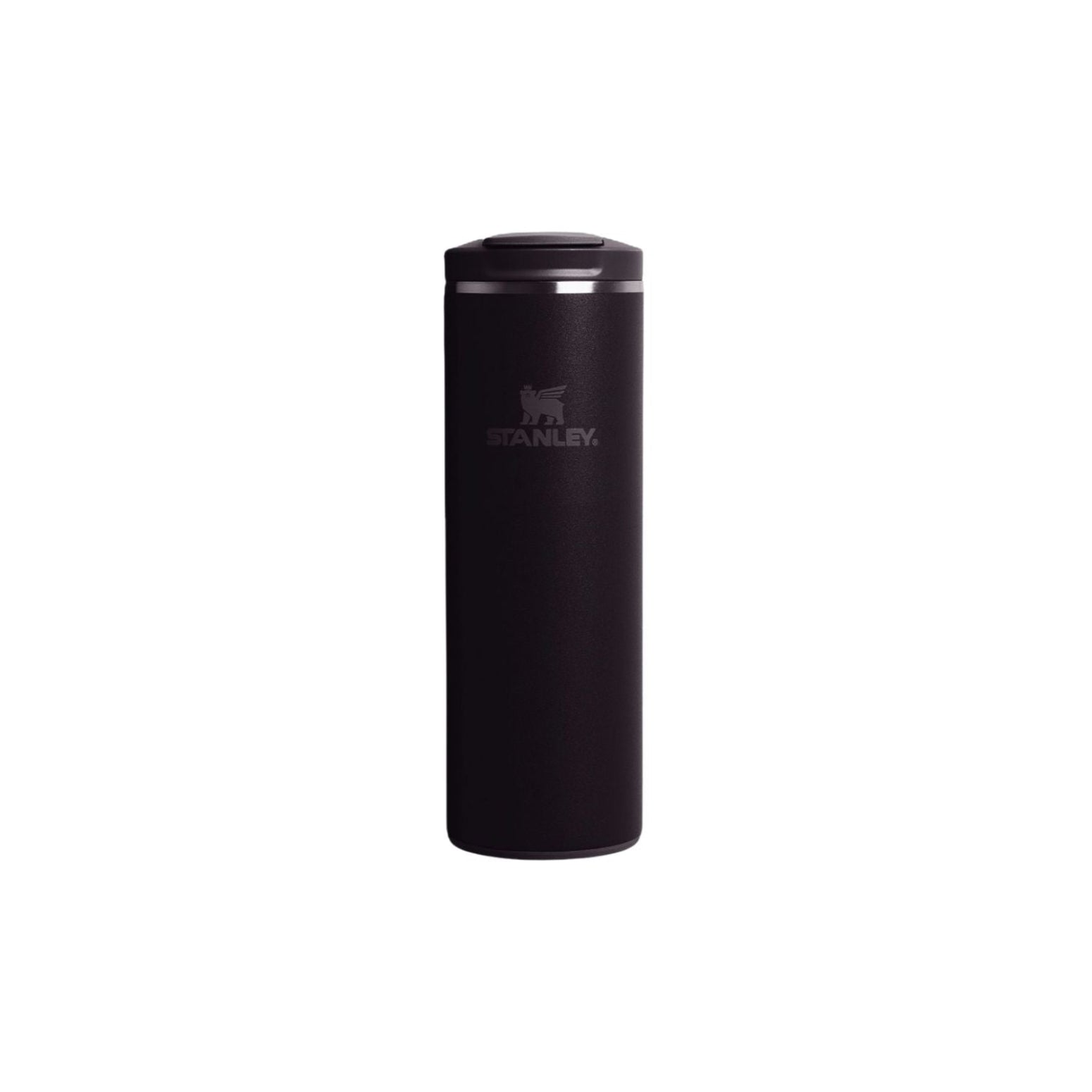 Czarny kubek termiczny Stanley Aerolight Flip Top Black 350 ml - stal nierdzewna, szczelny i bezpieczny, niezwykle lekki, obsługa jedną ręką, do ciepłych i zimnych napojów 