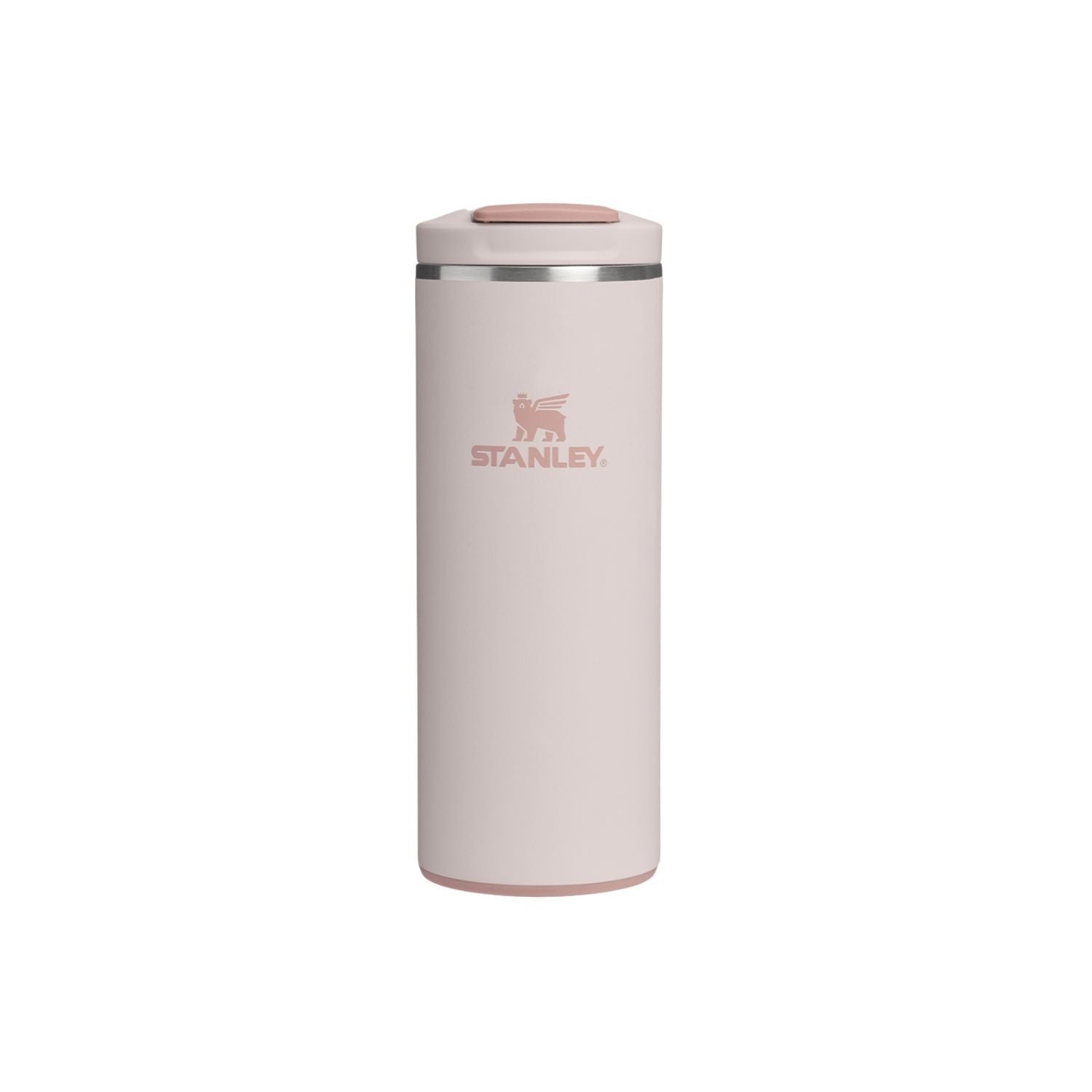 Różowy kubek termiczny Stanley Aerolight Flip Top Rose Quartz 350 ml - stal nierdzewna, szczelny i bezpieczny, niezwykle lekki, obsługa jedną ręką, do ciepłych i zimnych napojów 
