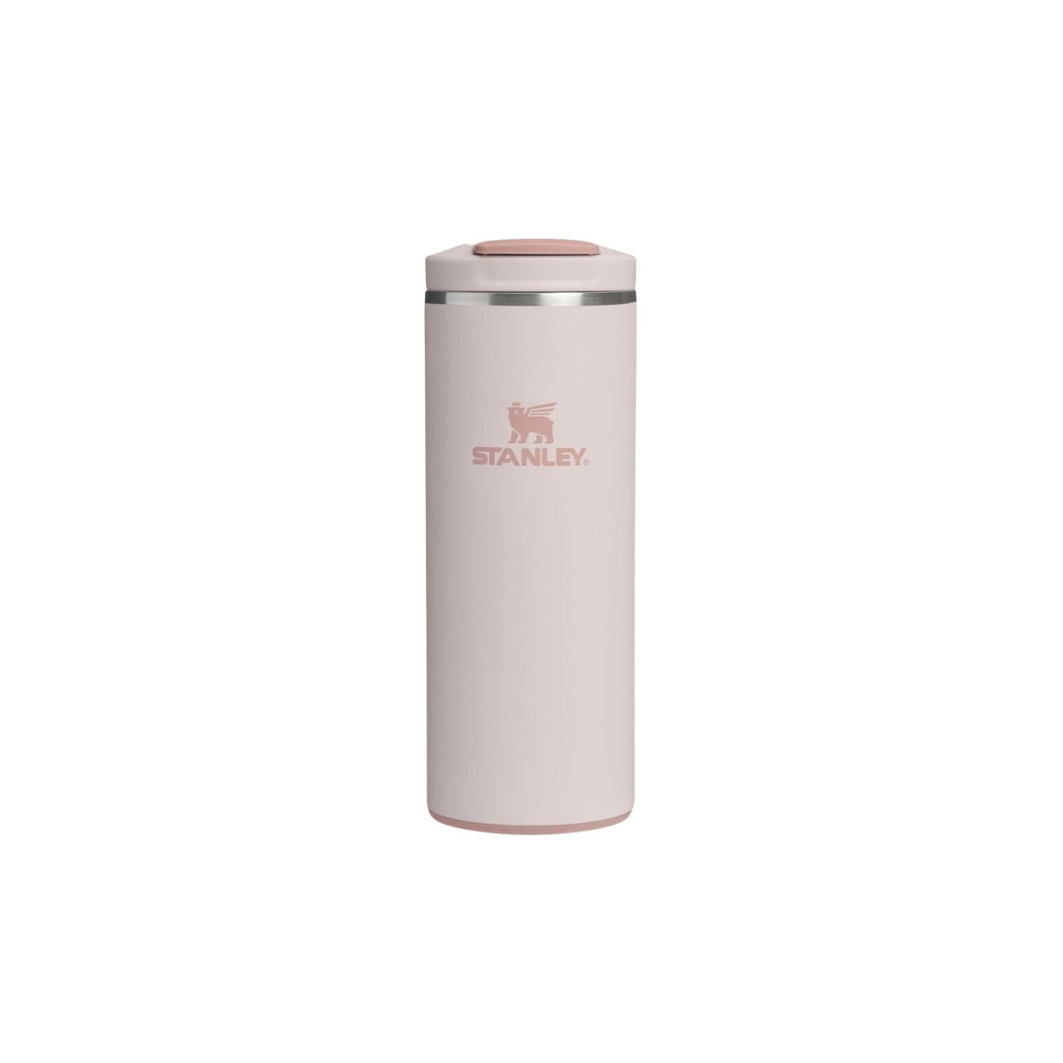 Różowy kubek termiczny Stanley Aerolight Flip Top Rose Quartz 350 ml - stal nierdzewna, szczelny i bezpieczny, niezwykle lekki, obsługa jedną ręką, do ciepłych i zimnych napojów 