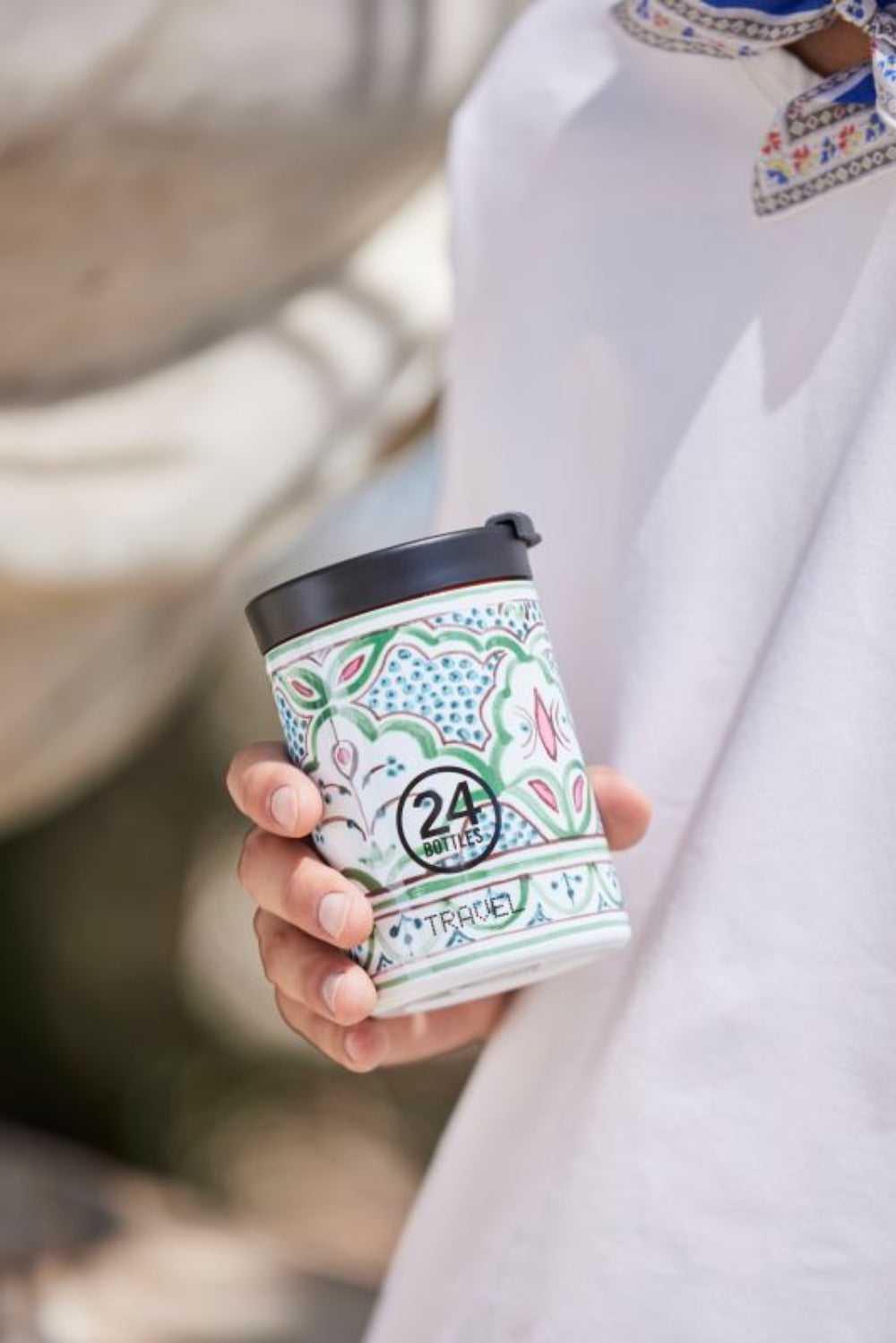 Kubek termiczny 24Bottles Marrakech – 350 ml, stal nierdzewna, szczelny, trzyma ciepło 6 h i zimno 24 h.