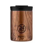 Kubek termiczny 24Bottles Sequoia Wood– 350 ml, stal nierdzewna, szczelny, trzyma ciepło 6 h i zimno 24 h.