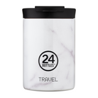Kubek termiczny 24Bottles Carrara – 350 ml, stal nierdzewna, szczelny, trzyma ciepło 6 h i zimno 24 h, kolor: biały